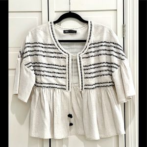 Zara embroidered top